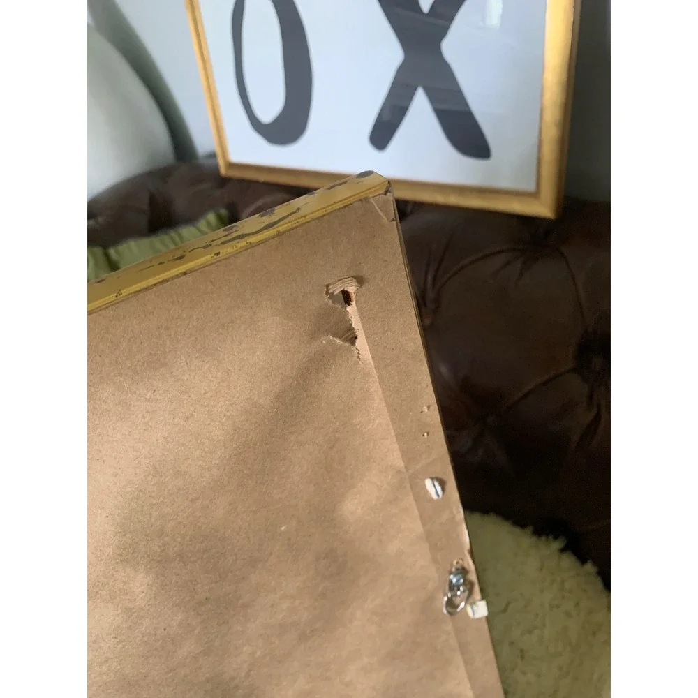 Pottery Barn Teen XOXO Framed Art Set of 2 Gold Frame Black White Wall Decor